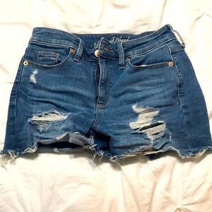 High Rise Midi Shorts